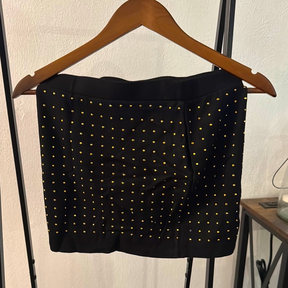Forever 21 Black and Gold Embellished Mini Skirt